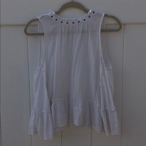 Sleeveless white tank